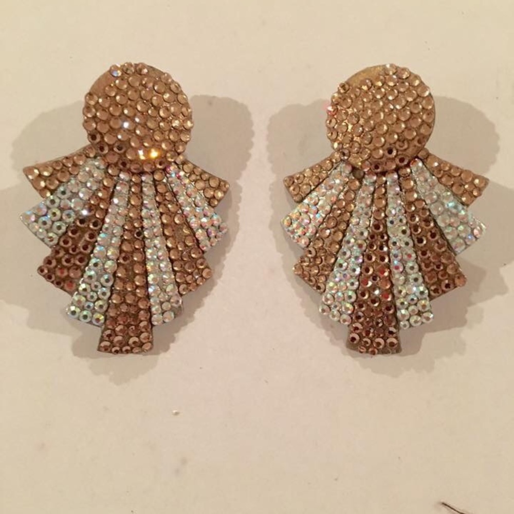 Gold and rhinestone earrings
